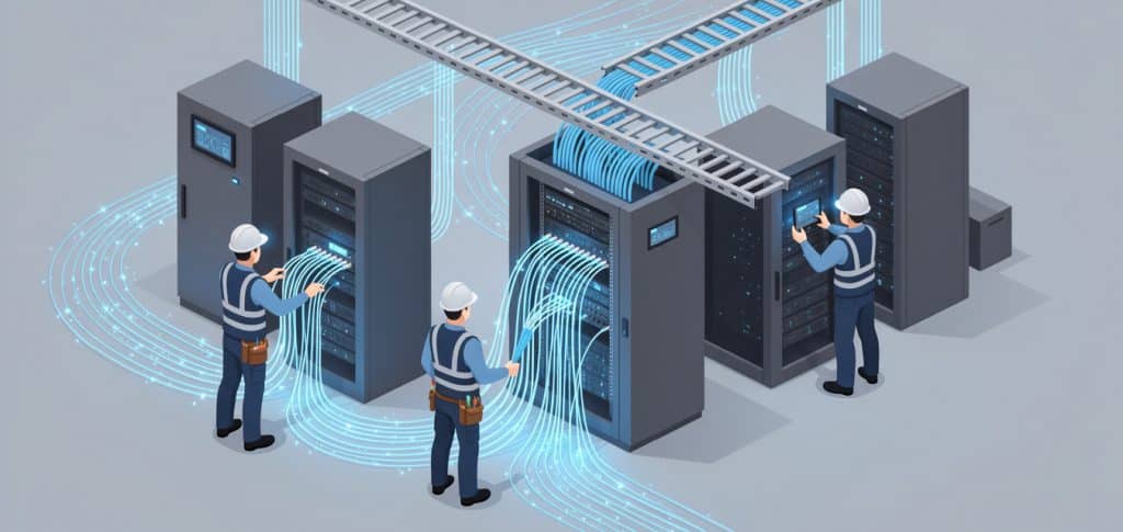 Fibre Optic Installers working on site Fibre Optic Installers working on site