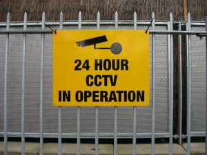 CCTV sign on fence image