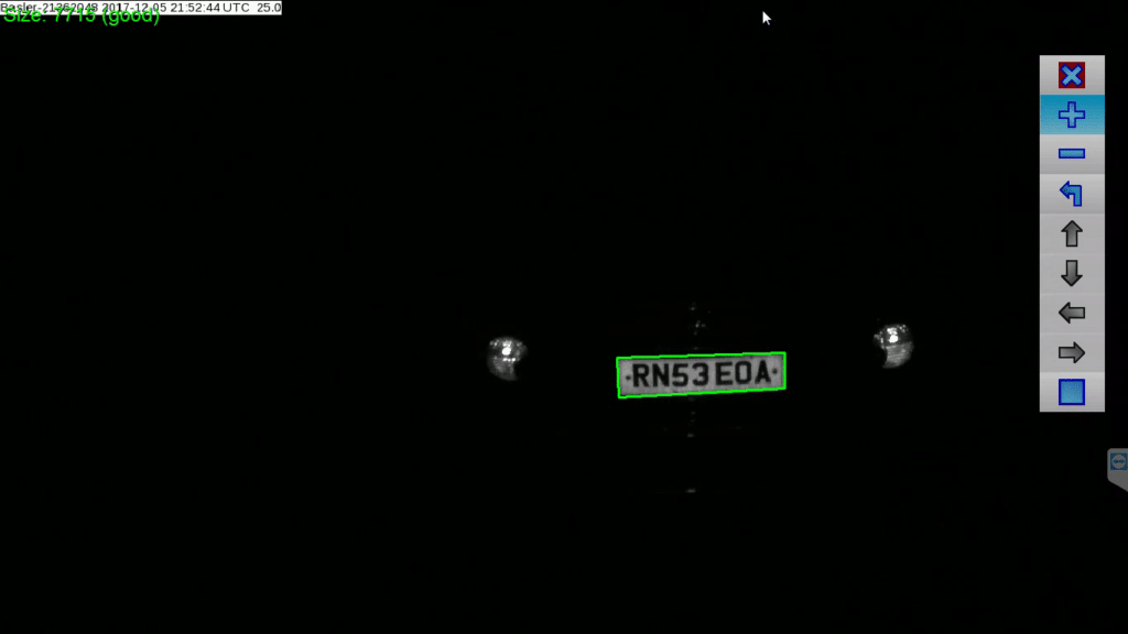 ANPR automatic number plate recognition image with plate identified